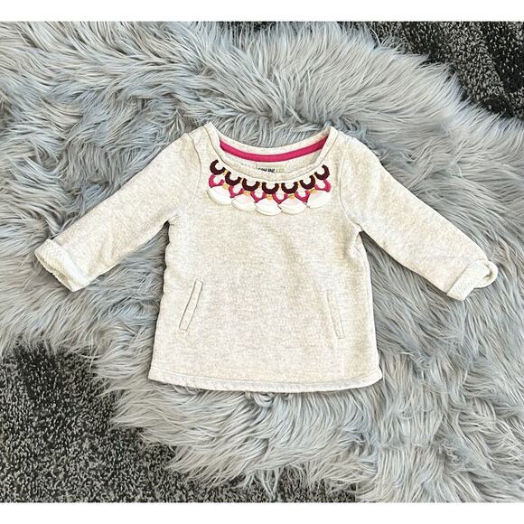 OshKosh Infant Girls Oatmeal Heather Long-Sleeve‎ Pullover Shirt - 12M - Picture 1 of 2